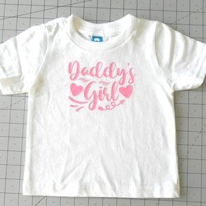 Girl's 6M White T-shirt Daddy's Girl in Pink HTV Vinyl